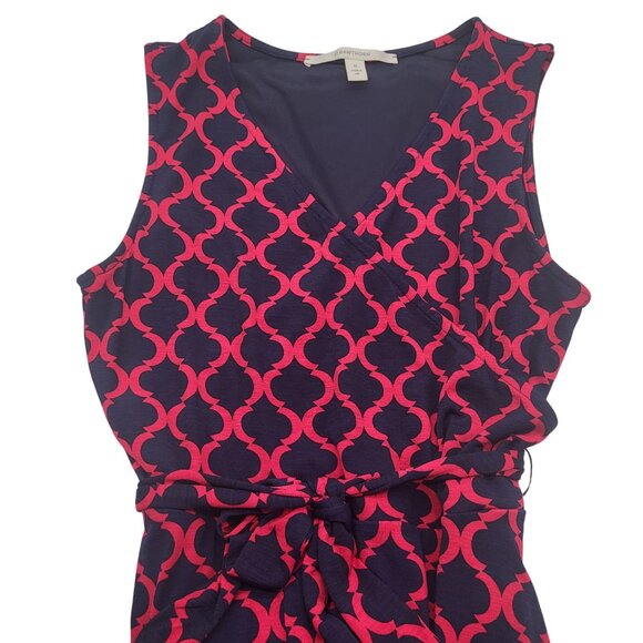 41Hawthorn Women's Medium Print Sleeveless Faux Wrap Dress Navy - Picture 5 of 9